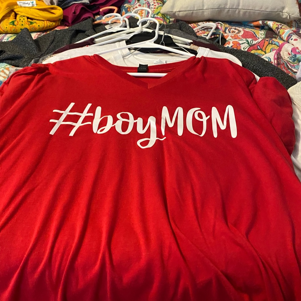 Red Disney Boy Mom tee